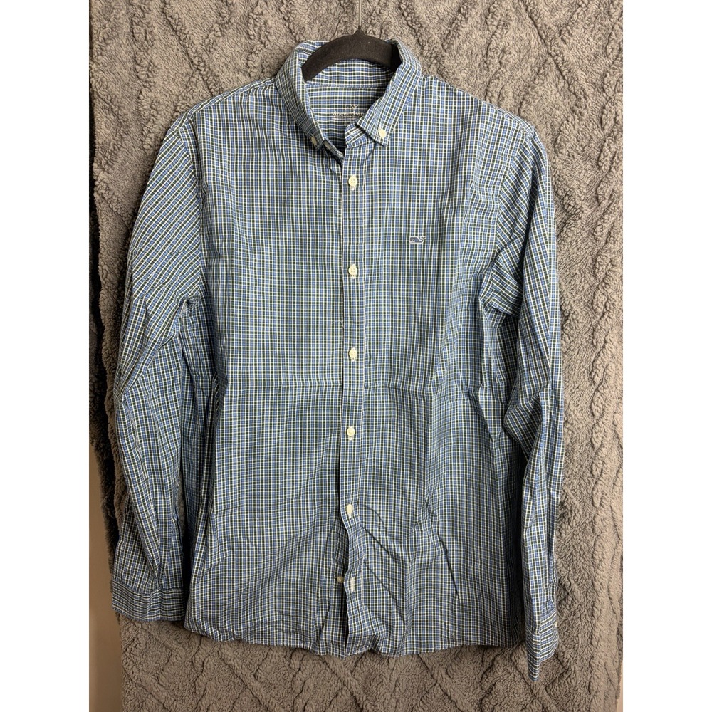 Vineyard Vines Boys  On-The-Go brrr Long Sleeve Button Down Size XL (18)